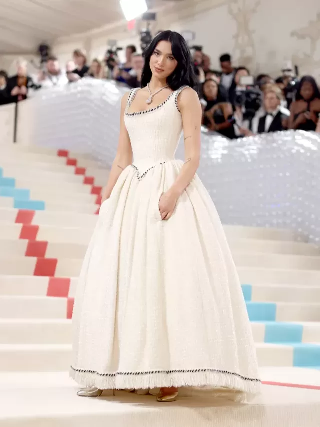 Dua lipa Met Gala 2023 White Princess look
